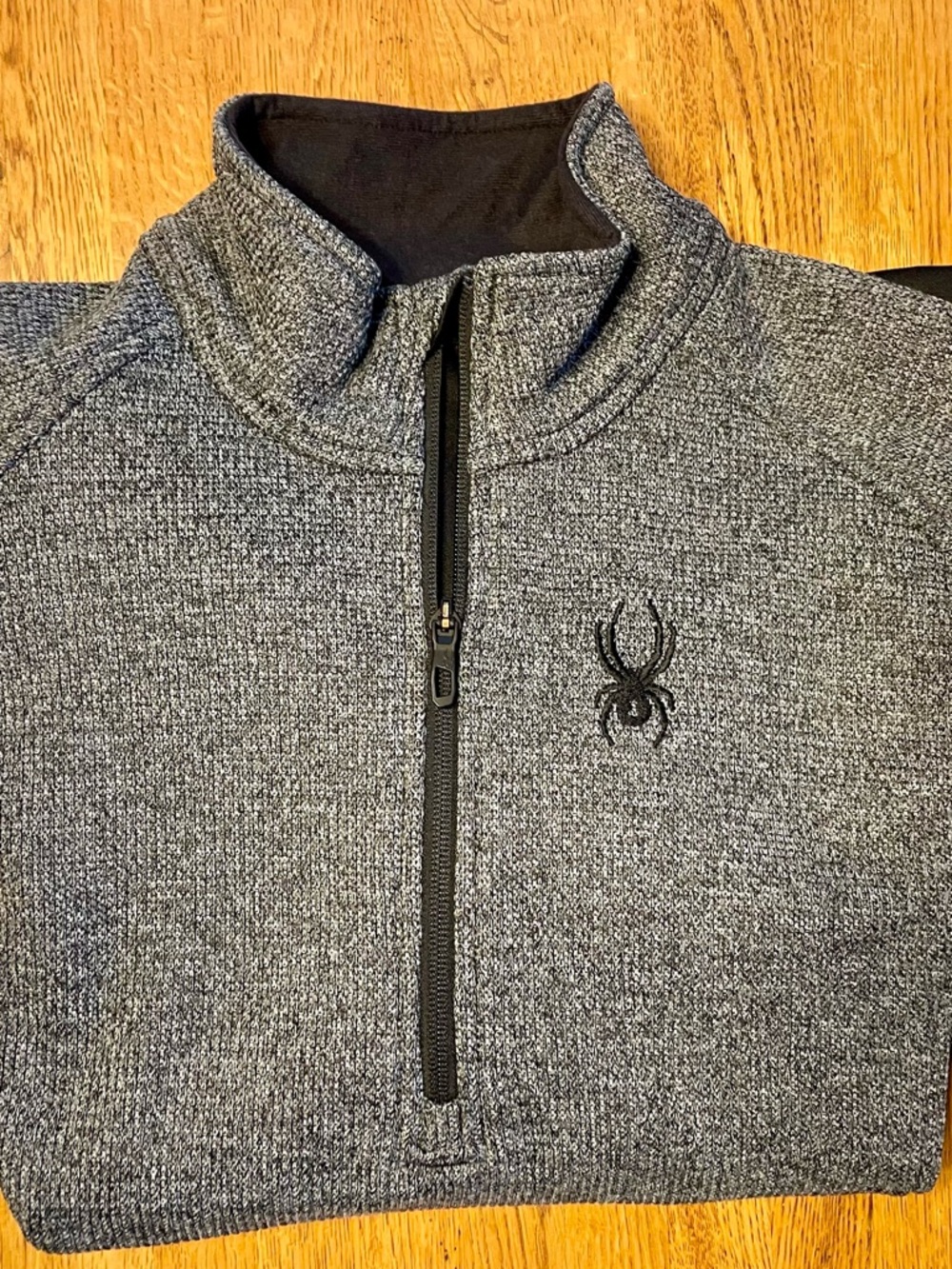 Spyder Men's Charcoal Gray Zip-Neck Sweater
